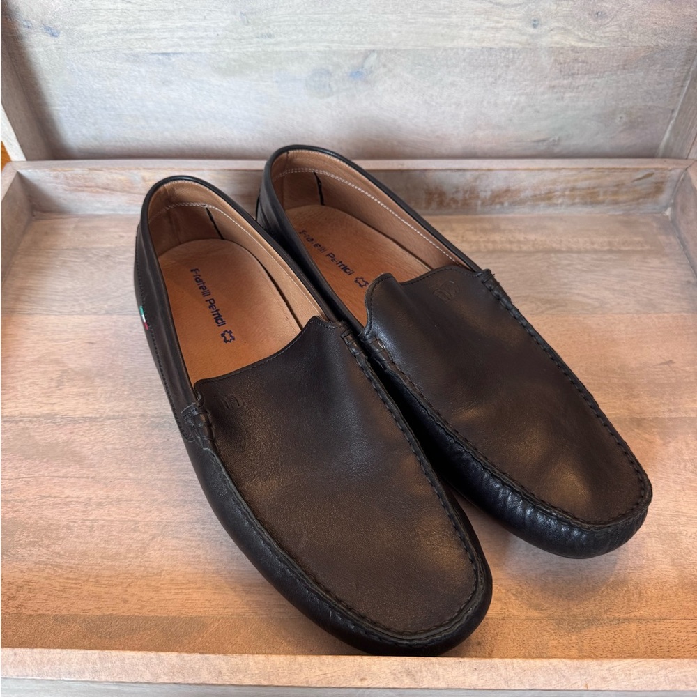 Fratelli‎ Petridi  men’s black leather loafers size 45 (us 12)